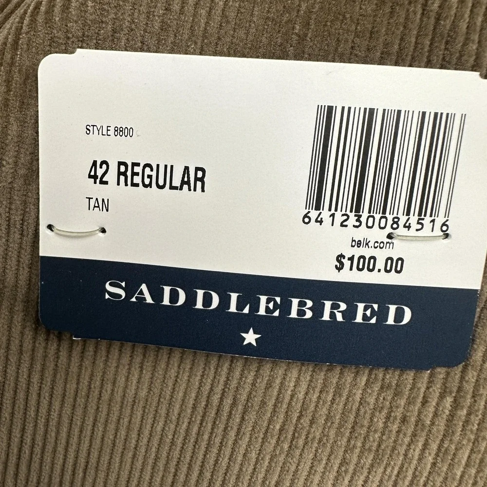 Saddlebred Sport Coat Blazer Mens 42R Brown Tan Corduroy Classic Fit 2 Button - Picture 2 of 13